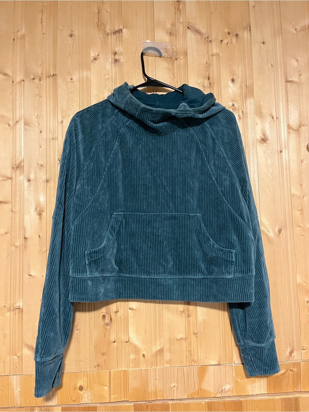 lululemon athletica Teal Corduroy Cowl Neck Sweater